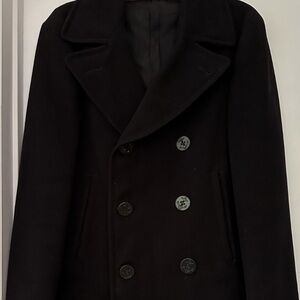 US Navy Peacoat Wool  Dark Navy Men’s Size 44R Military Vintage - Excellent